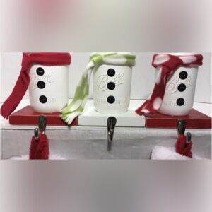 Christmas snowman mason jar stocking holder
